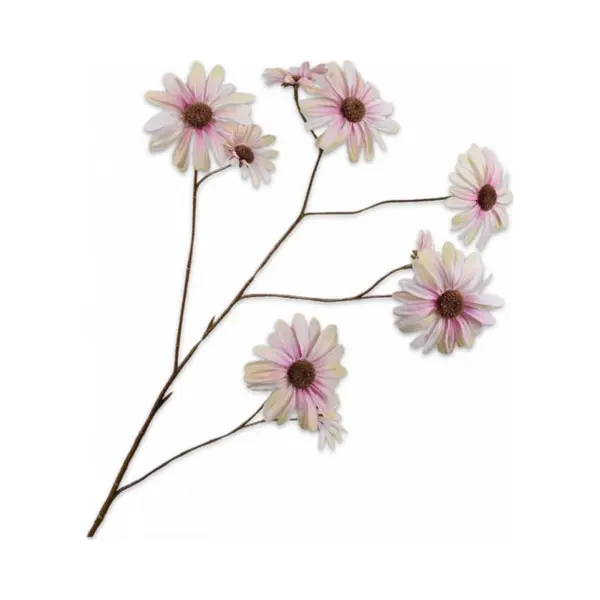 Silk-ka Kunstbloem-Zijden Bloem Margriet Tak Crème-Roze 102 Cm thumbnail