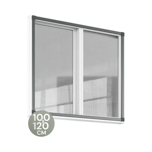 O'Daddy® Raamhor - 100x120 Cm - Aanpasbaar Vliegengaas - Glasvezel - Zwart thumbnail