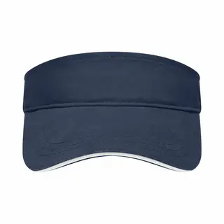 Myrtle Beach Zonneklep Uni Kleuren 47 Cm - Zonnehoedjes Voor Volwassenen Navy/wit