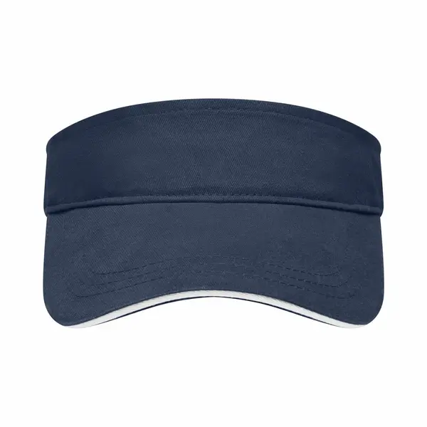 Myrtle Beach Zonneklep Uni Kleuren 47 Cm - Zonnehoedjes Voor Volwassenen Navy/wit thumbnail