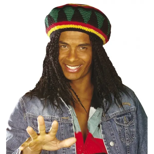 Widmann Jamaicaanse Bob Muts - Volwassenen - Rasta - Verkleedmuts - Carnaval thumbnail
