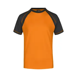 James & Nicholson James & Nicholsan Heren T-shirt - Oranje/zwart - Katoen - 160 Grams - Herenkleding L