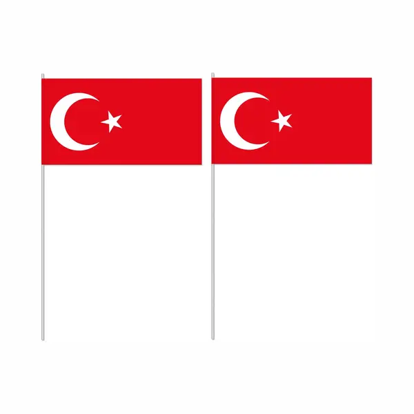 Zwaaivlaggetjes Turkije - 10x - Papier - 12x24 Cm - Vlag Op Stokje - Feest thumbnail
