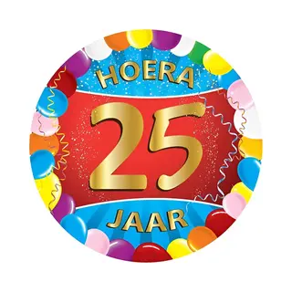 Bierviltjes 25 Jaar - 25x Stuks - Multicolor - Verjaardag/feest - Feestartikelen