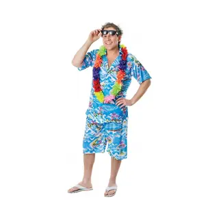 Bristol Novelty Blauw Hawaii Pak - Kostuum Voor Heren - Maat M/L
