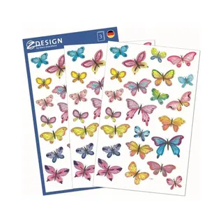 Vlinder Stickers - Knutsel Stickertjes Met Glitters En Reliëf - 3 Vellen