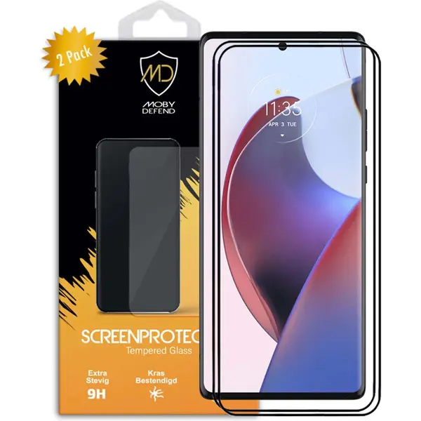 2-Pack MobyDefend Screenprotectors - Geschikt Voor Motorola Edge 30 Ultra - Screensaver Met Zwarte Randen - Gehard Glas thumbnail