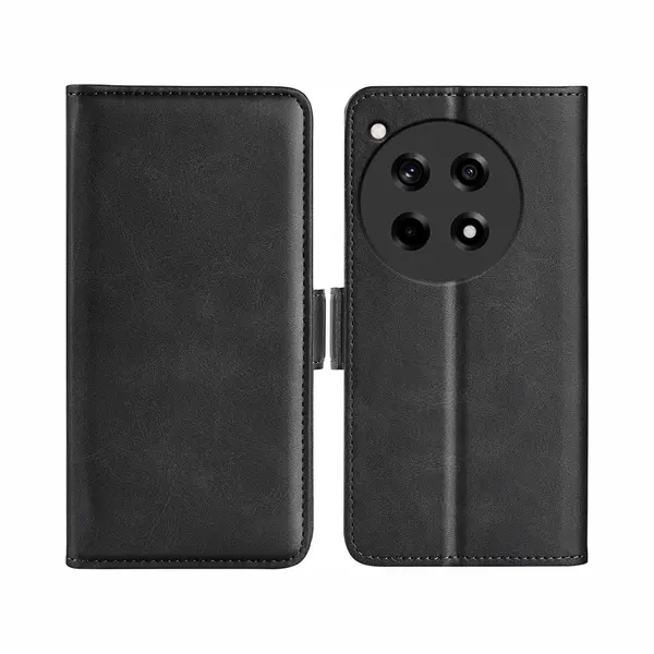 MobyDefend Hoesje - Geschikt Voor OnePlus 12R - Luxe Wallet Book Case (Sluiting Zijkant) - Zwart thumbnail