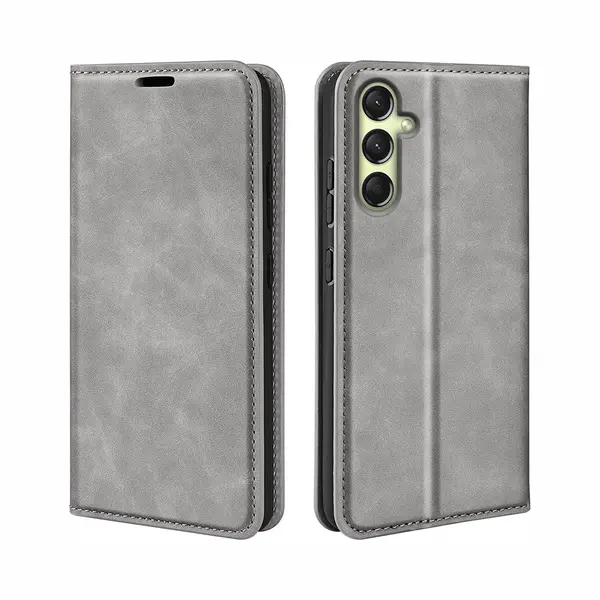 MobyDefend Hoesje - Geschikt Voor Samsung Galaxy A16 - Luxe Wallet Bookcase (Magnetische Sluiting) - Grijs thumbnail