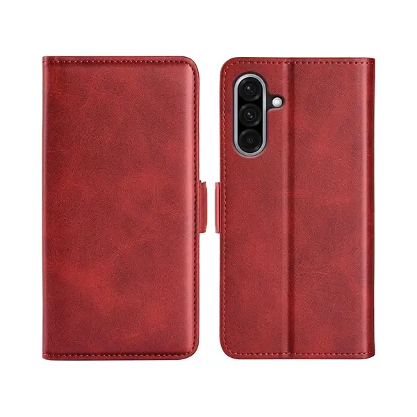 MobyDefend Hoesje - Geschikt Voor Samsung Galaxy A36 / Galaxy A56 - Luxe Wallet Book Case (Sluiting Zijkant) - Rood thumbnail