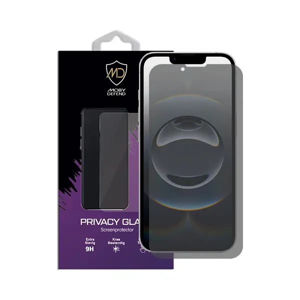 MobyDefend Screenprotector - Geschikt Voor IPhone 16e - Hd Privacy Glass Screensaver thumbnail