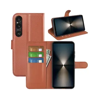 MobyDefend Hoesje - Geschikt Voor Sony Xperia 1 Vii - Kunstleren Wallet Book Case (Sluiting Voorkant) - Bruin