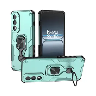 MobyDefend Hoesje - Geschikt Voor OnePlus Nord 5 - Dubbelgelaagde Pantsercase Met Standaard - Turquoise