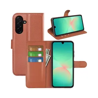 MobyDefend Hoesje - Geschikt Voor Samsung Galaxy A27 - Kunstleren Wallet Book Case (Sluiting Voorkant) - Bruin