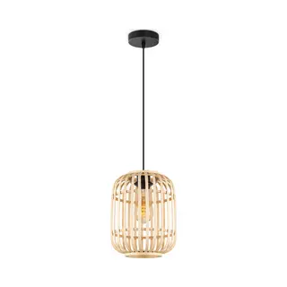 Home Sweet Home - Boheemse Hanglamp - Bamboe Lampenkap - Cilinder - Beige - Ø21.5 X 131 Cm - E27 Fitting - Ontworpen Voor Gebruik In Slaapkamers En