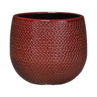 Mica Decorations Bloempot - Bordeaux - Keramiek - 16 X 14 Cm - Plantenpotten