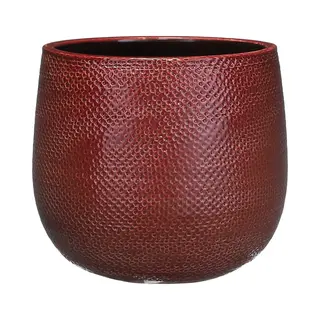 Mica Decorations Plantenpot - Bordeaux Rood - Keramiek - 19x21 Cm - Plantenpotten