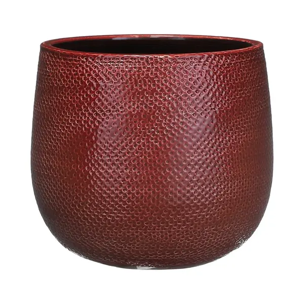 Mica Decorations Plantenpot - Bordeaux Rood - Keramiek - 19x21 Cm - Plantenpotten thumbnail
