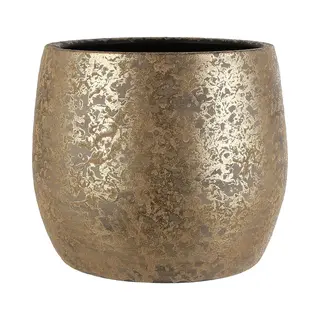 Mica Decorations Bloempot - Goudkleurig - Keramiek - 16 X 13 Cm - Plantenpotten