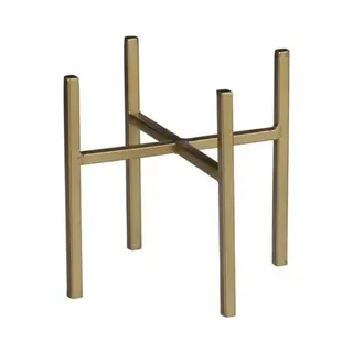 Mica Decorations Plantenverhoger - Goud - H25 X B14 Cm - Metaal - Plantenstandaard - Plantenpot/bloempot Verhoger