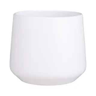 Mica Decorations Bloempot/plantenpot - Mat Wit - H18/D21 Cm - Keramiek - Voor Kamerplant