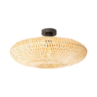 Qazqa Ostrava - Oosterse Plafondlamp - 1 Lichts - Ø 50 Cm - Naturel - Woonkamer | Slaapkamer | Keuken