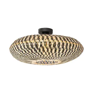 Qazqa Oriental Ceiling Light Black Bamboo 50 Cm - Ostrava