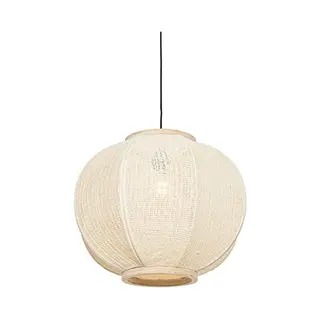 Qazqa - Oriental Dining Room I Dining Table Pendant Lamp I Pendant Light Ceiling Natural 48 Cm - Rob- - Oriental - Suitable For Led E27 | 1 Light -