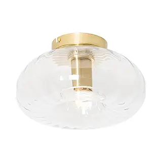 Qazqa Art Deco Ceiling Light Gold With Glass - Ayesha