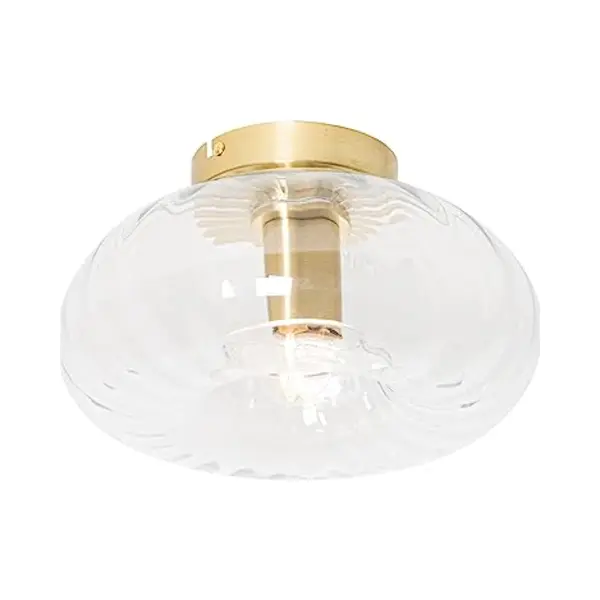 Qazqa Art Deco Ceiling Light Gold With Glass - Ayesha thumbnail
