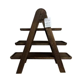 Ceruzo Etagere Plataan Hout - 3 Lagen - Hoogte 42 Cm - Lichtgewicht - Serveertoren - Borrelplank -