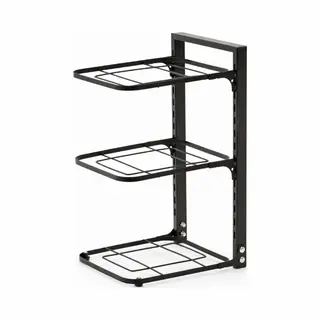 Ceruzo Verstellbarer Topf- Und Pfannenständer - 3 Schichten - Platzsparend - Kohlenstoffstahl - 23 X 27 X 43 Cm