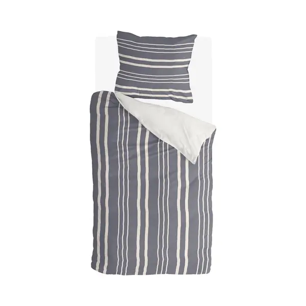 Byrklund Dekbedovertrek Steady Stripes - 140x220 - 100% Katoen - Blauw thumbnail