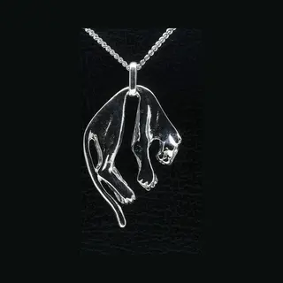 Mooye ® - Collectie Zilveren Panter Ketting Hanger - Groot