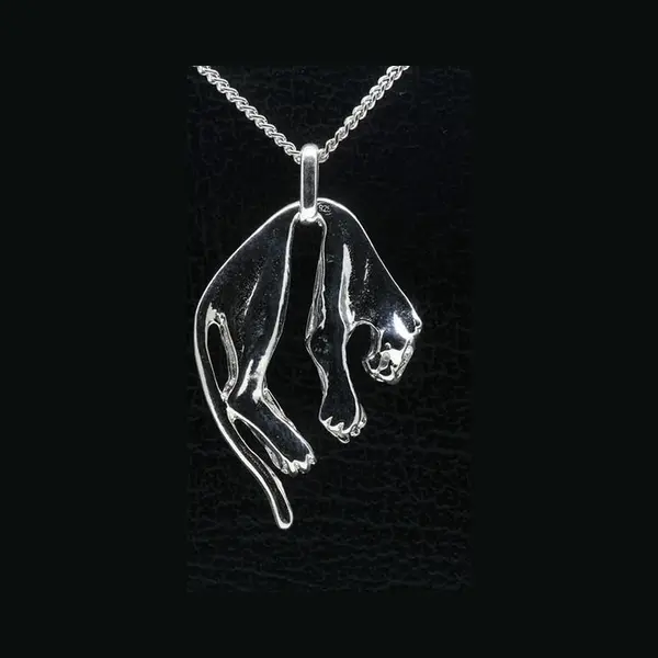 Mooye ® - Collectie Zilveren Panter Ketting Hanger - Groot thumbnail