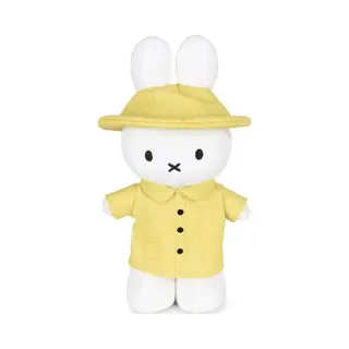 Bon Ton Toys - Miffy Knuffel Staand 24 Cm – Geel Regenpak – Duurzaam & Handgemaakt