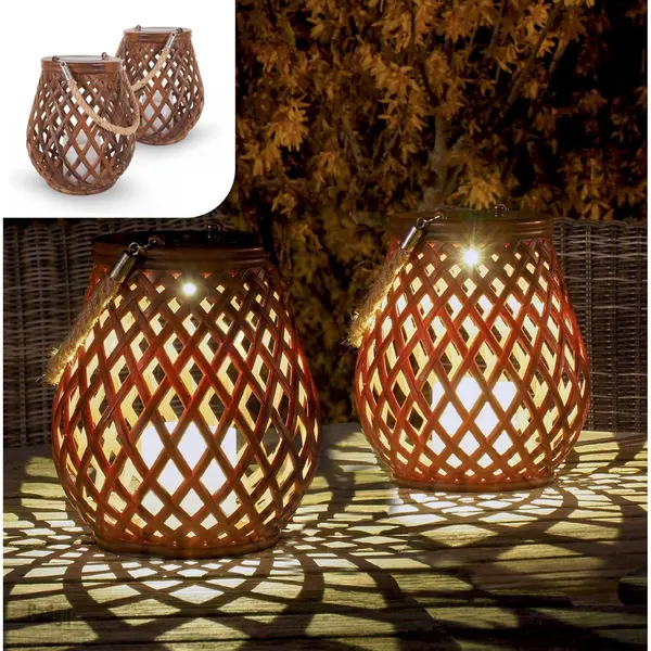 Gadgy Solar Lantaarn Basket - Tuinlantaarn Set Van 2 - Tafellamp Voor Binnen En Buiten - Solar Tuinverlichting Op Zonneenergie - Led Buitenverlichting thumbnail