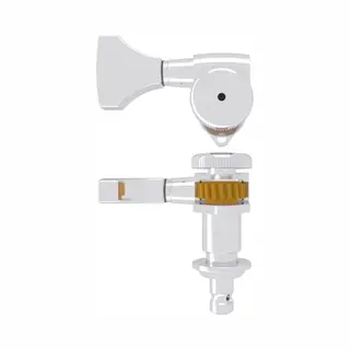 Hipshot HS6GL0CT-21 Guitar Tuner, Grip-Lock Open, 21.0mm (0.827) Post Height, Treble Side, Chrome