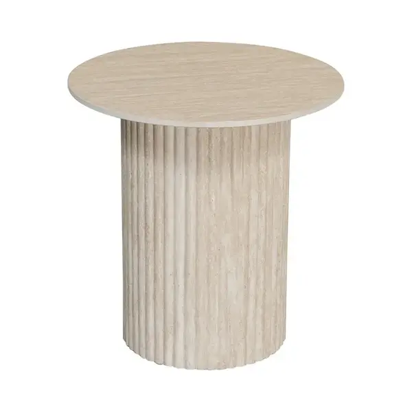 Pole to Pole Craft Coffee Table – Ø50 Cm – Keramiek & Mdf – Travertin-look thumbnail