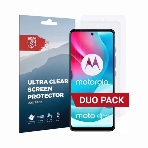 Rosso Screen Protector Ultra Clear Duo Pack Geschikt Voor Motorola Moto G60s | Tpu Folie | Case Friendly | 2 Stuks thumbnail