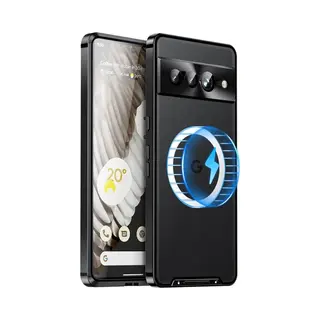 Hoesje Geschikt Voor Google Pixel 7 Pro - Compatibel Met MagSafe - Back Cover Met Magneet - Camera Bescherming - Transparant Zwart