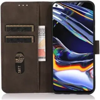 Khazneh Oppo Reno 10 / 10 Pro Hoesje Retro Wallet Book Case Bruin