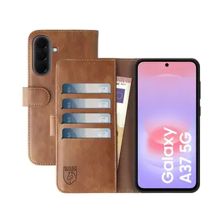 Rosso Element Geschikt Voor Samsung Galaxy A37 | Wallet Book Case | Portemonnee Hoesje | 3 Pasjes | Magneetsluiting | Stand Functie | Bruin