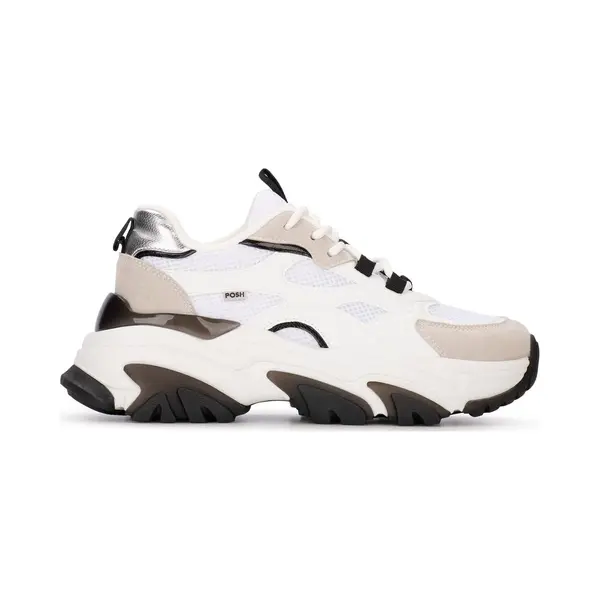 Poelman, Damen, Sneakers, Posh By Polly Dames Sneakers - Grijs Met Combinatie - 41, Grau, Weiss, (41) thumbnail