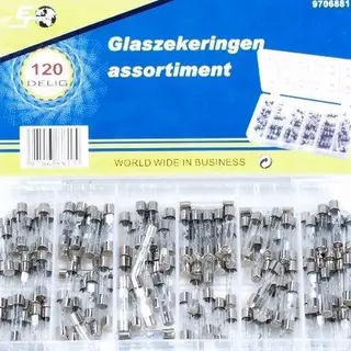 Topgear Glaszekeringen Set 120 Delig 5, 10, 15, 20, 25 En 30A