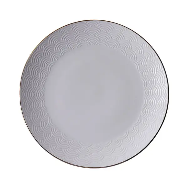 Tokyo Design Studio - Nippon White Gold Rim Plate 25.5cm Wave thumbnail
