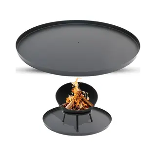 Heat Outdoor Living Heat Bodemplaat Rond Ø 50 Cm - Bodemplaat Voor Vuurkorf Of Vuurschaal - Staal - Zwart - Bescherm De Ondergrond Van Brandplekken - Hittebestendig -