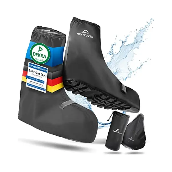 Nextcover® Schuhüberzieher Wasserdicht I 100% Wasserdichte Fahrrad Überschuhe I Reflektierende Regenschutz Schuhe I Regenüberzieher Schuhe I thumbnail