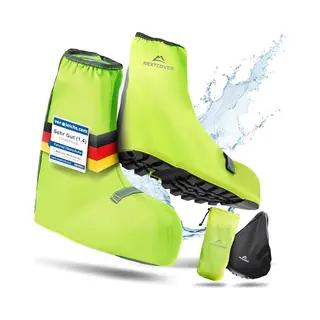 Nextcover® Schuhüberzieher Wasserdicht I 100% Wasserdichte Fahrrad Überschuhe I Reflektierende Regenschutz Schuhe I Regenüberzieher Schuhe I