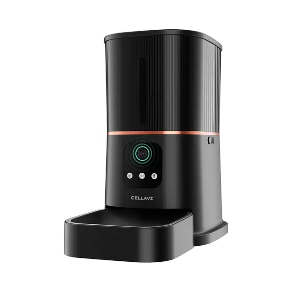 Cellavi Automatische Voerbak - Voerautomaat Met App En Camera - 6 L - Zwart thumbnail